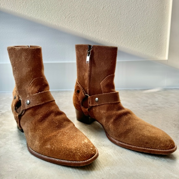 SAINT LAURENT Wyatt Harness Leather Boot Men's Size 42 - Picture 3 of 7